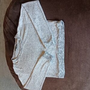 Grey Crop Top Long Sleeve